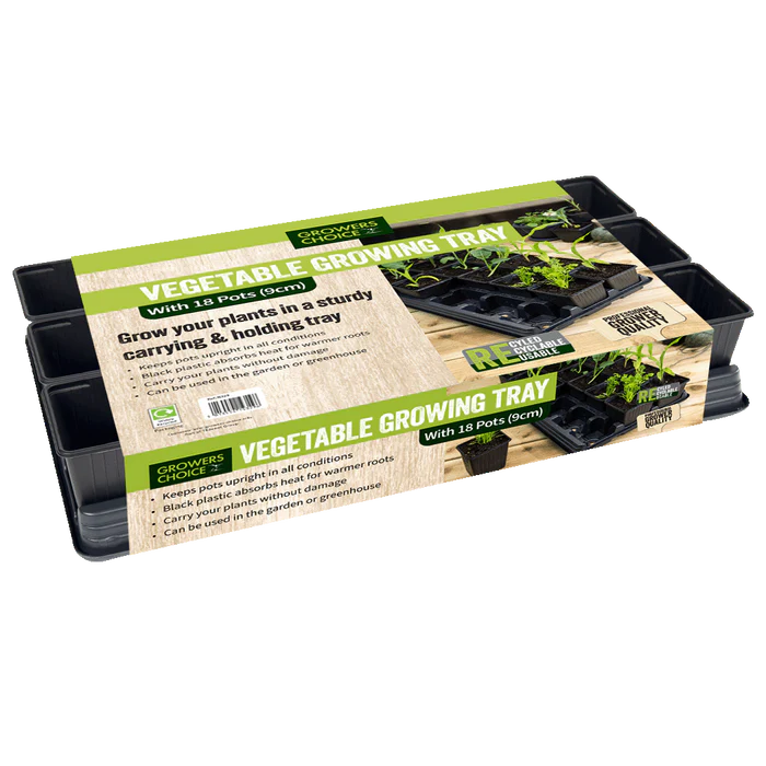 Bosmere Growers Choice Vegetable Growing Tray with Veg Pots & Tray 18cm x 9cm