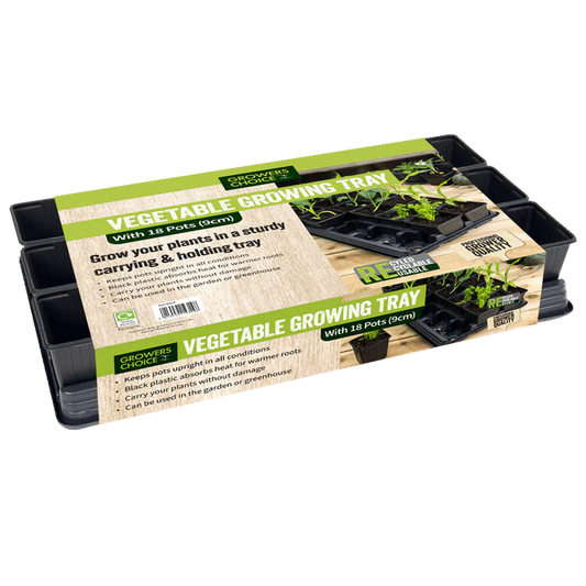 Bosmere Growers Choice Vegetable Growing Tray with Veg Pots & Tray 18cm x 9cm