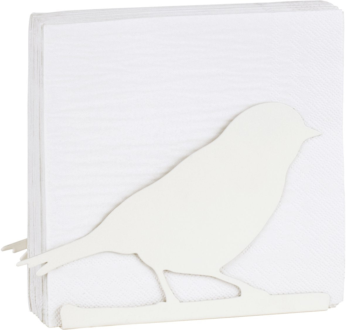 IHR Bird Silhouette White Metal Napkin Holder