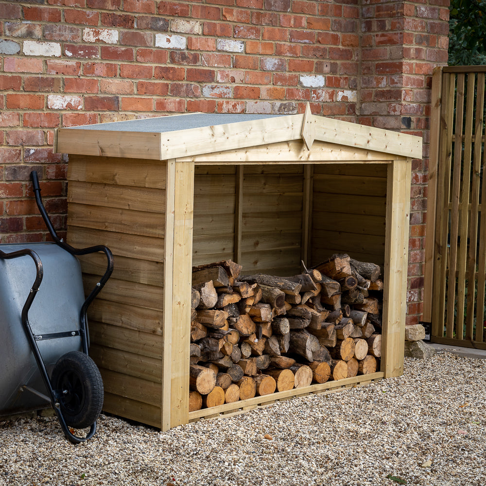 Forest Garden Overlap Presssure Treated Apex Log Store