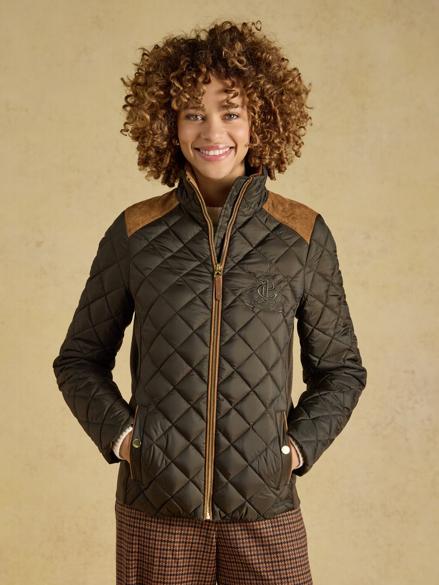Joules Braemar Luxe Showerproof Diamond Quilted Coat