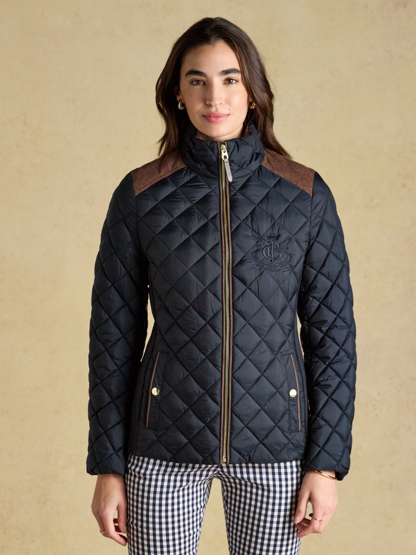 Joules Braemar Luxe Showerproof Diamond Quilted Coat