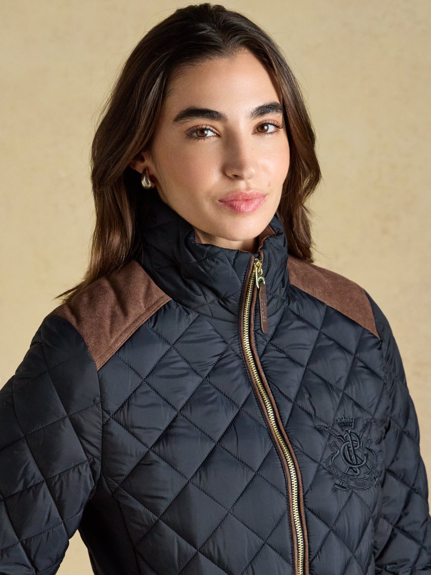 Joules Braemar Luxe Showerproof Diamond Quilted Coat
