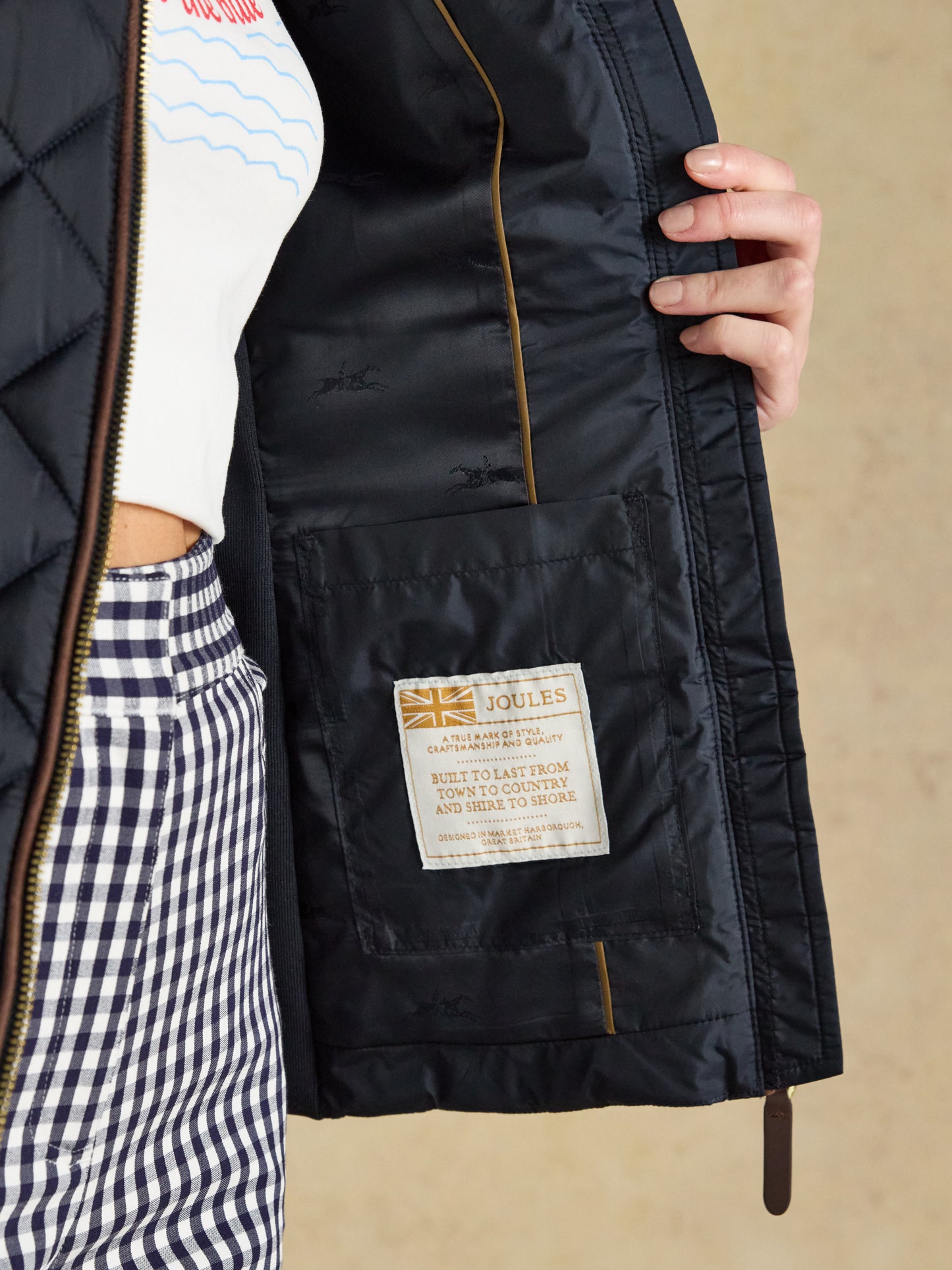 Joules Braemar Luxe Showerproof Diamond Quilted Coat