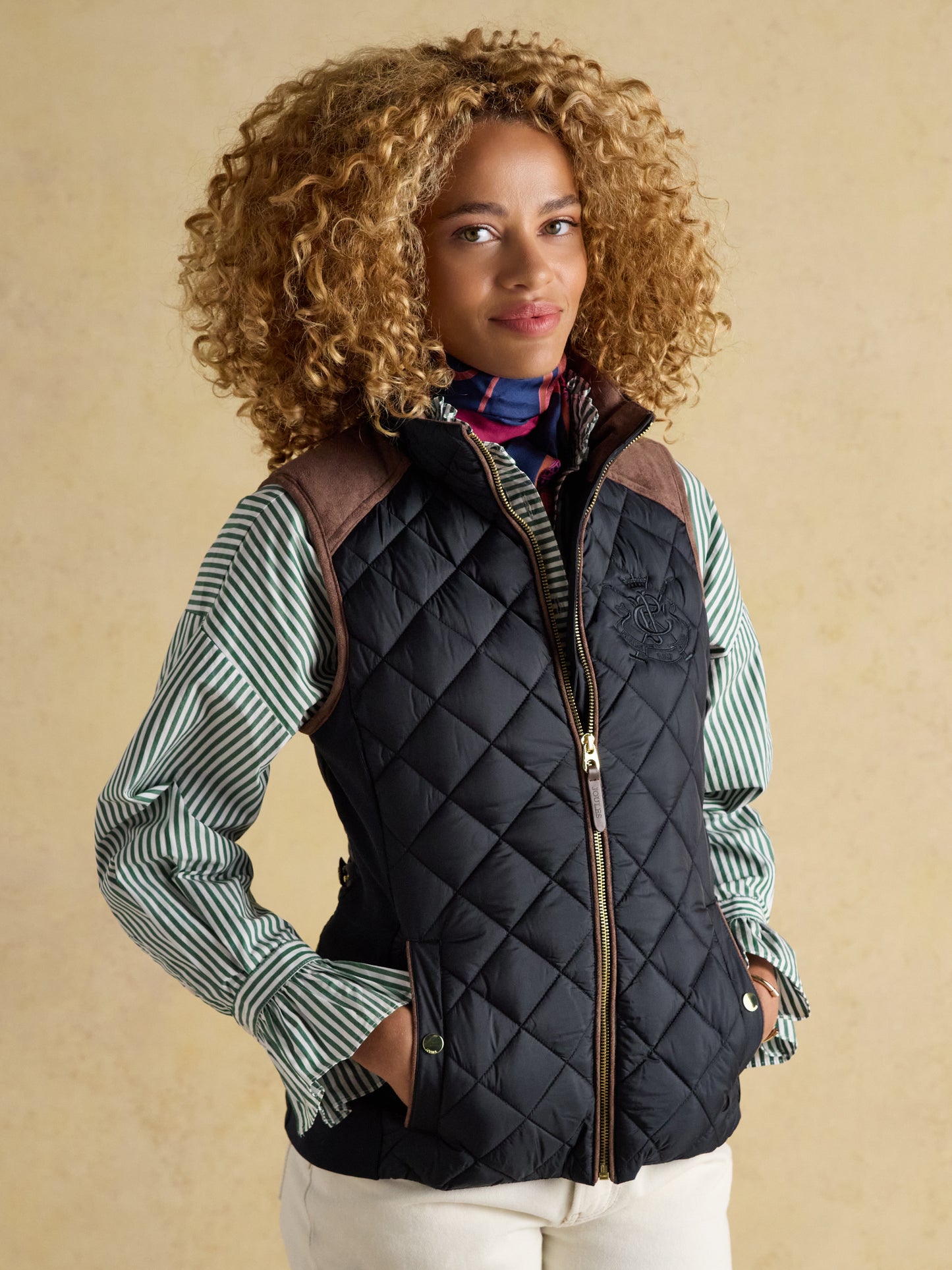 Joules Braemar Luxe Showerproof Diamond Quiled Gilet