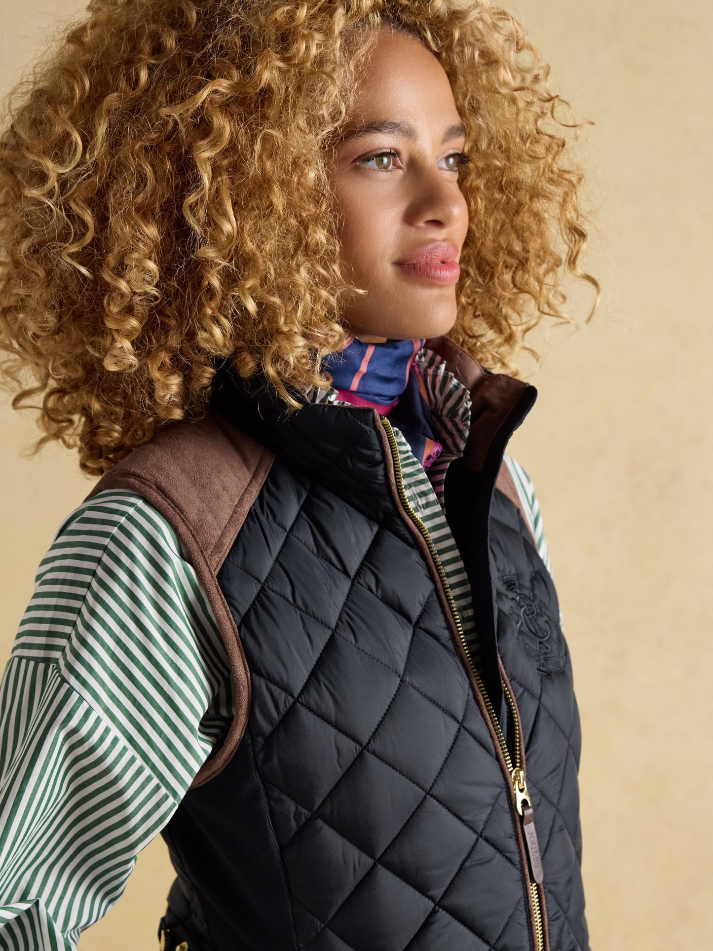 Joules Braemar Luxe Showerproof Diamond Quiled Gilet