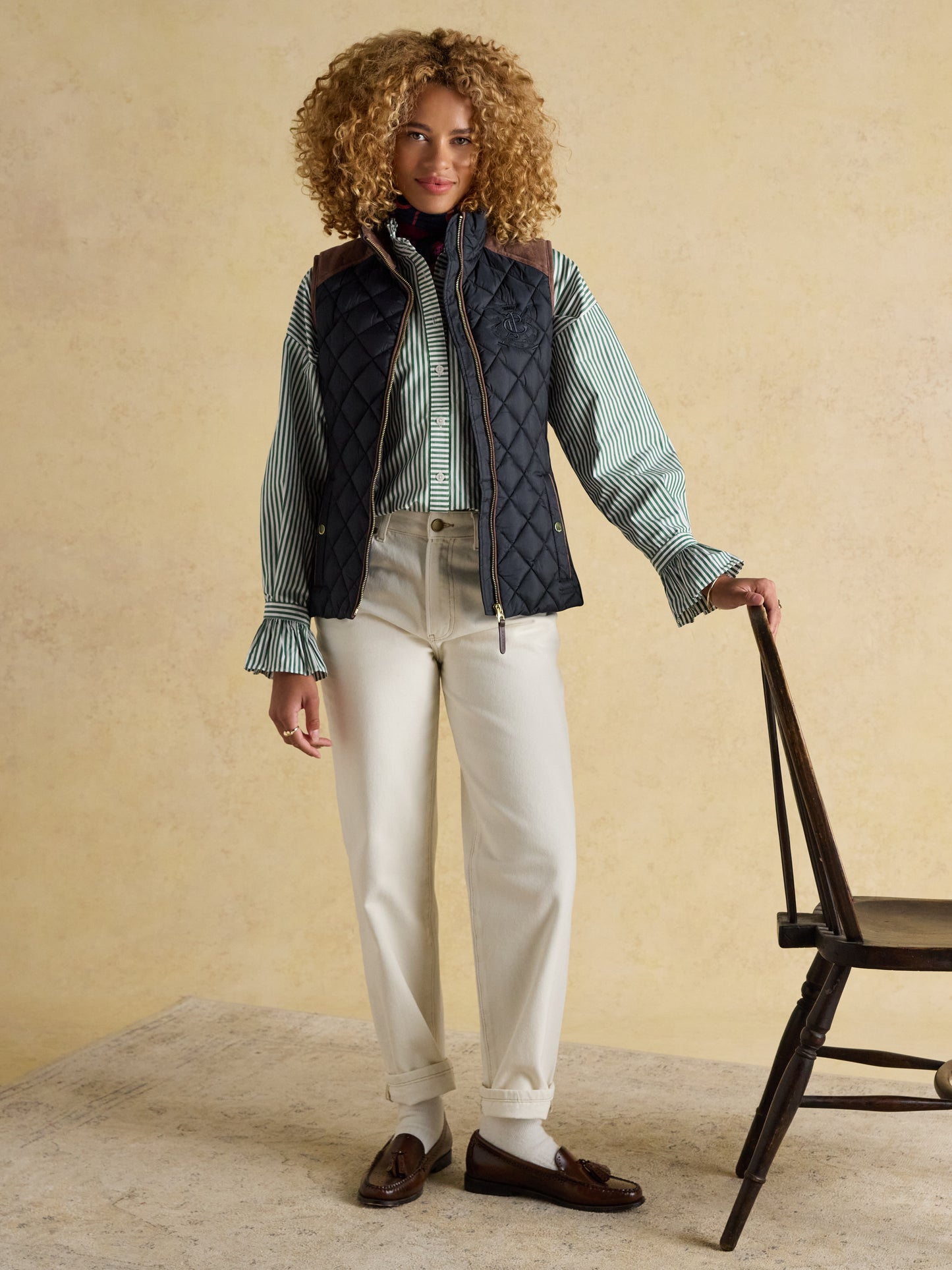 Joules Braemar Luxe Showerproof Diamond Quiled Gilet