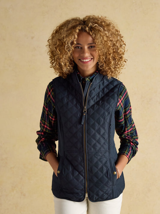 Joules Minx Showerproof Diamond Quilted Gilet