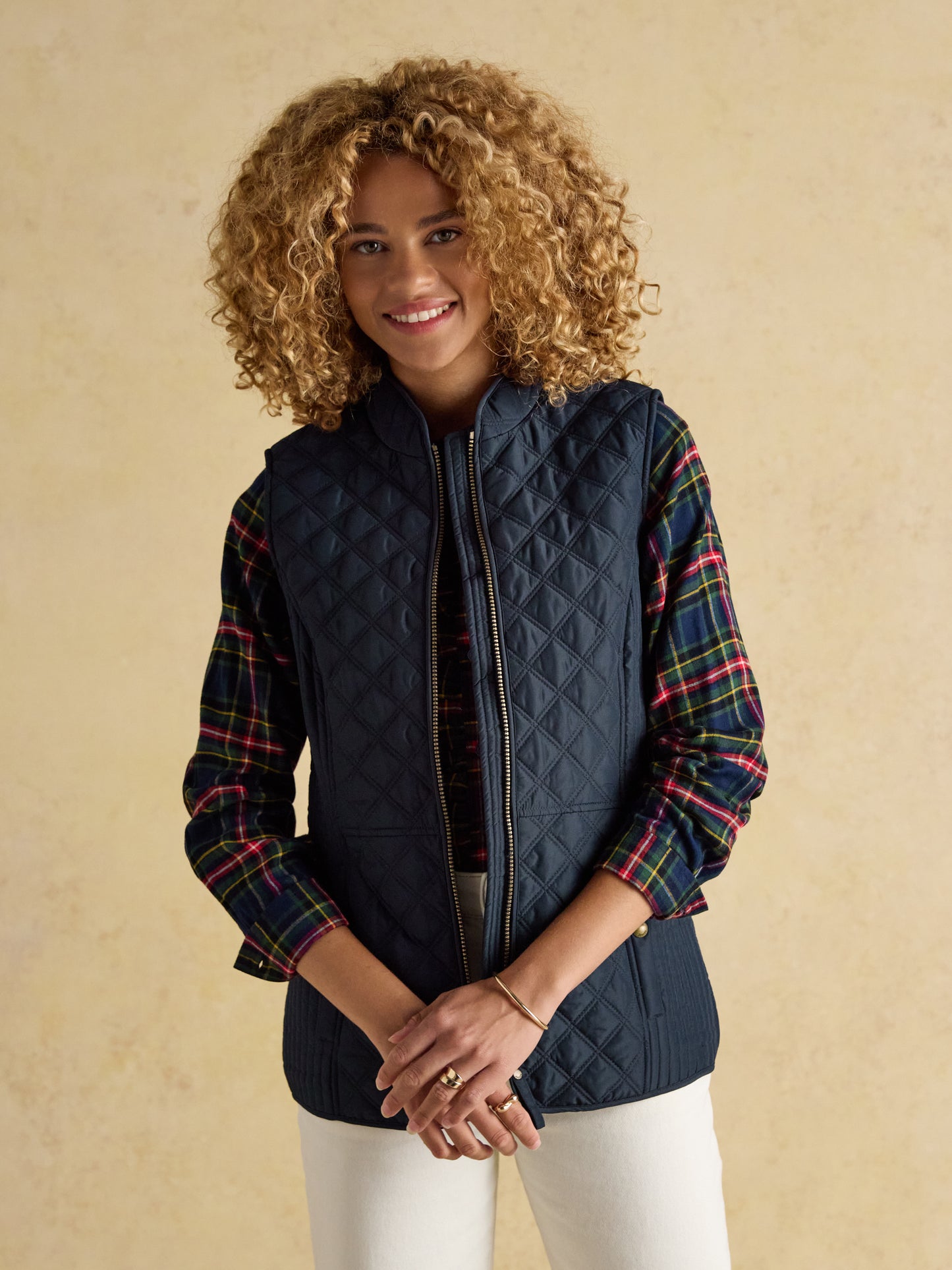 Joules Minx Showerproof Diamond Quilted Gilet