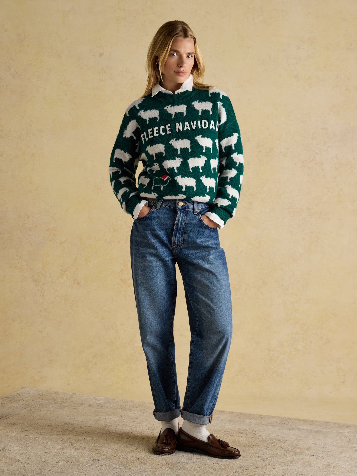 Joules Intarsia Knitted Crew Neck Relaxed Fit Jumper