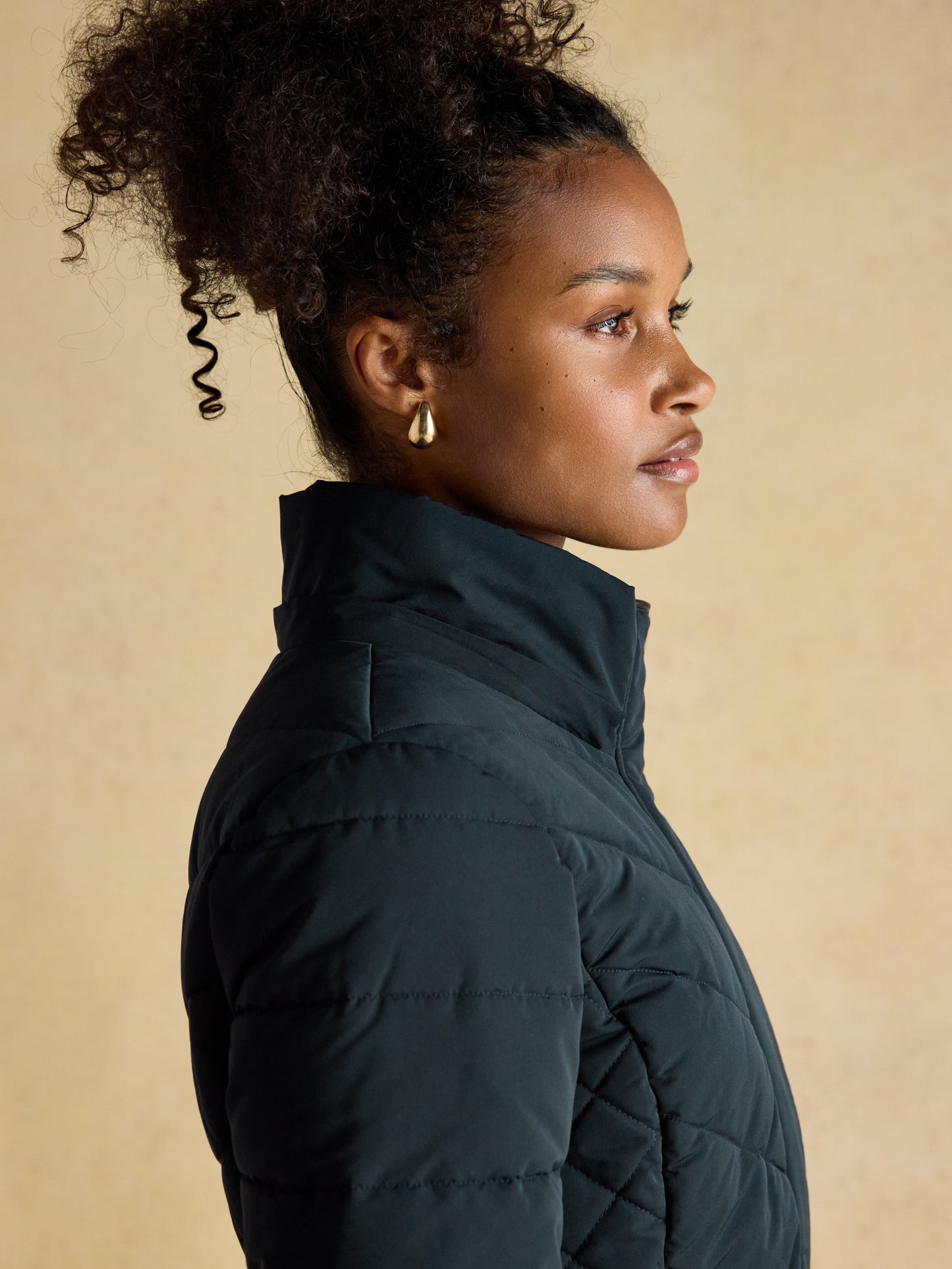 Joules Aspen Showerproof Longline Padded Coat Faux Fur Hood