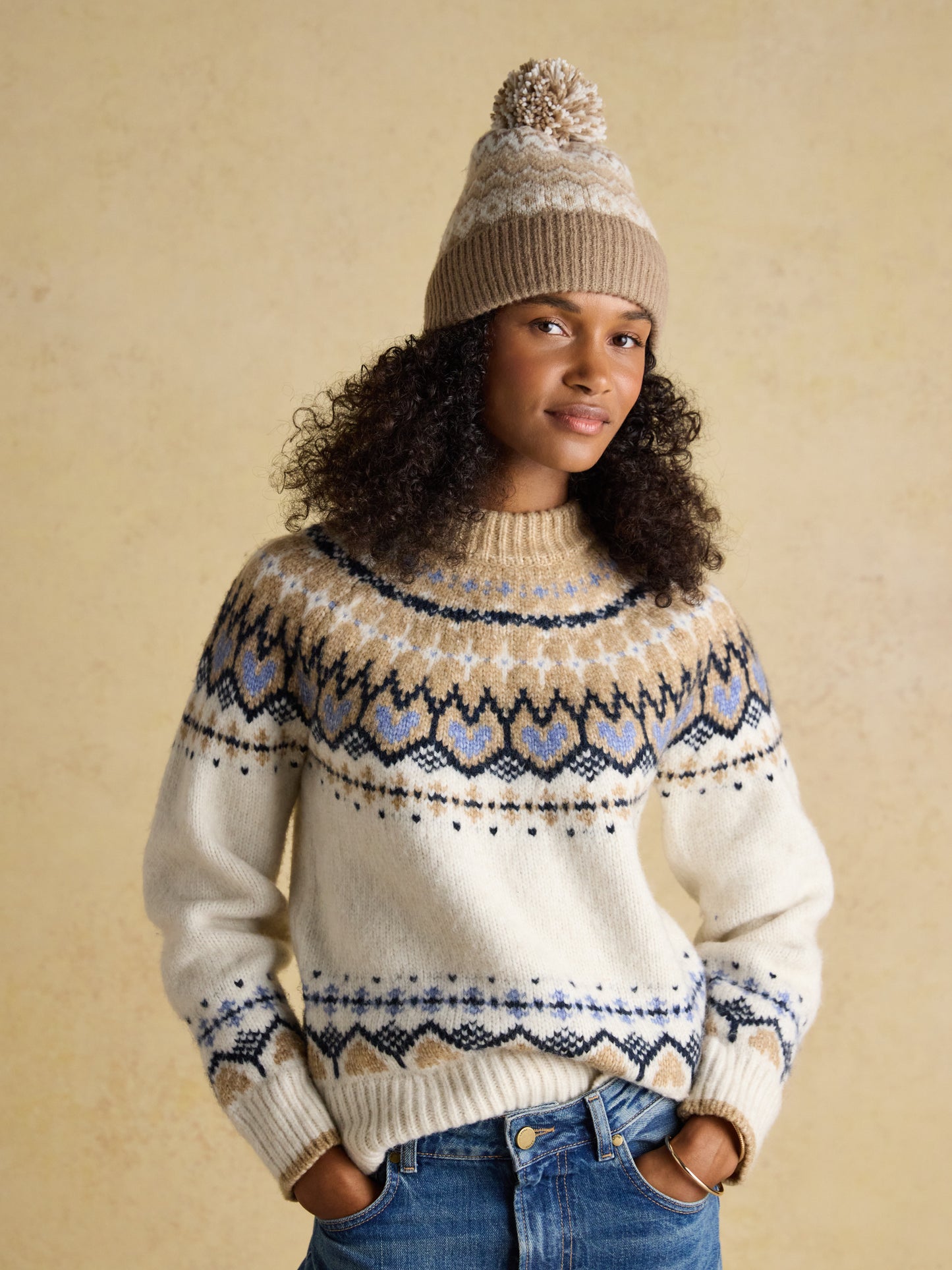Joules Kara Fairisle Bobble Hat