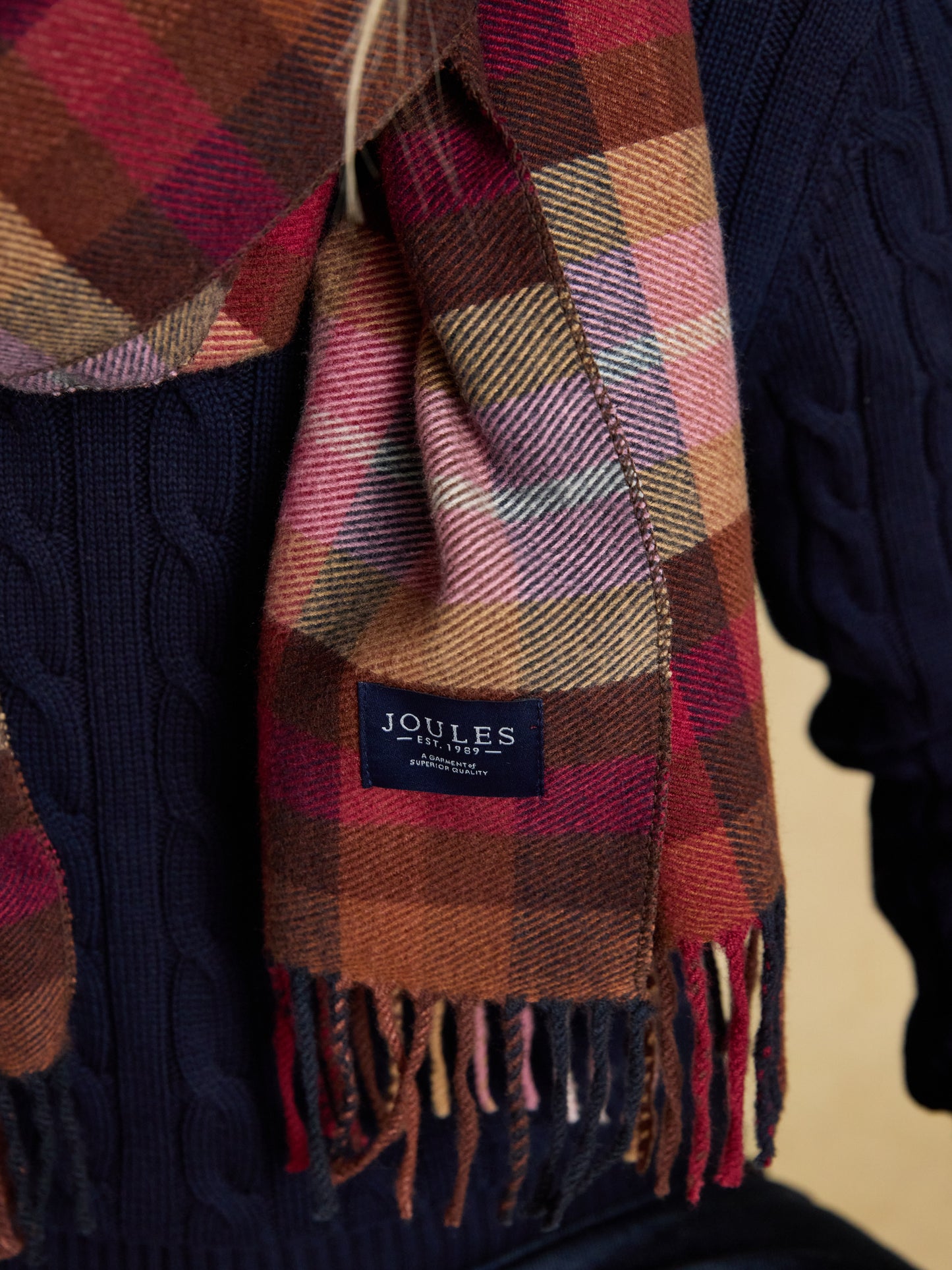Joules Langtree Check Scarf