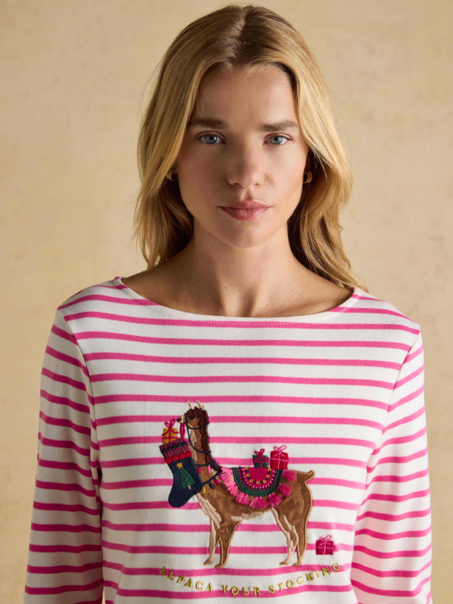 Joules Festive Harbour Boat Neck Top