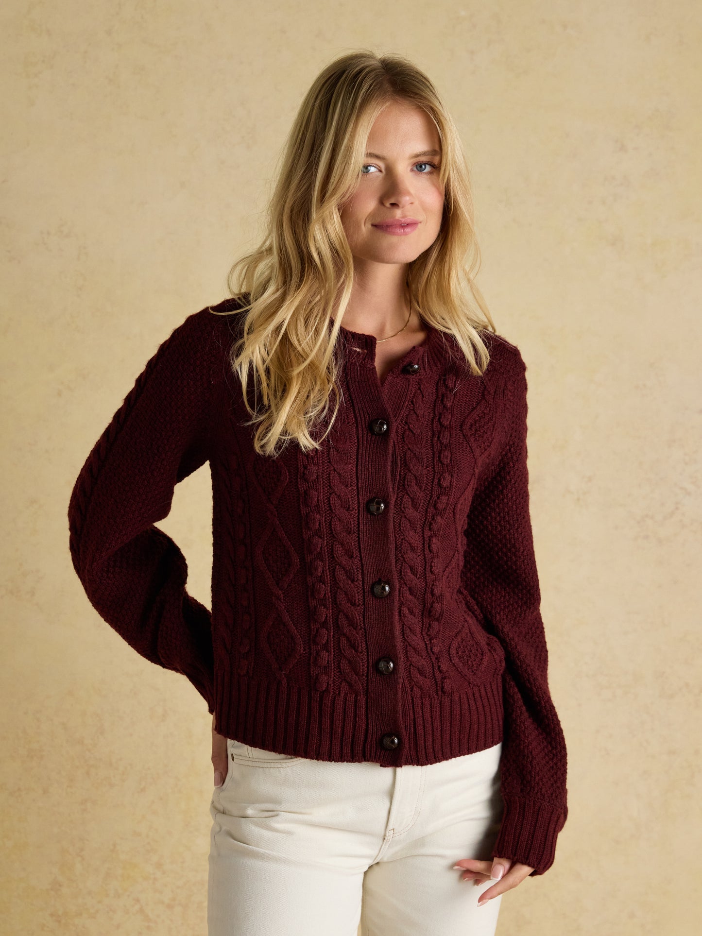 Joules Rafferty Cable Knit Cardigan