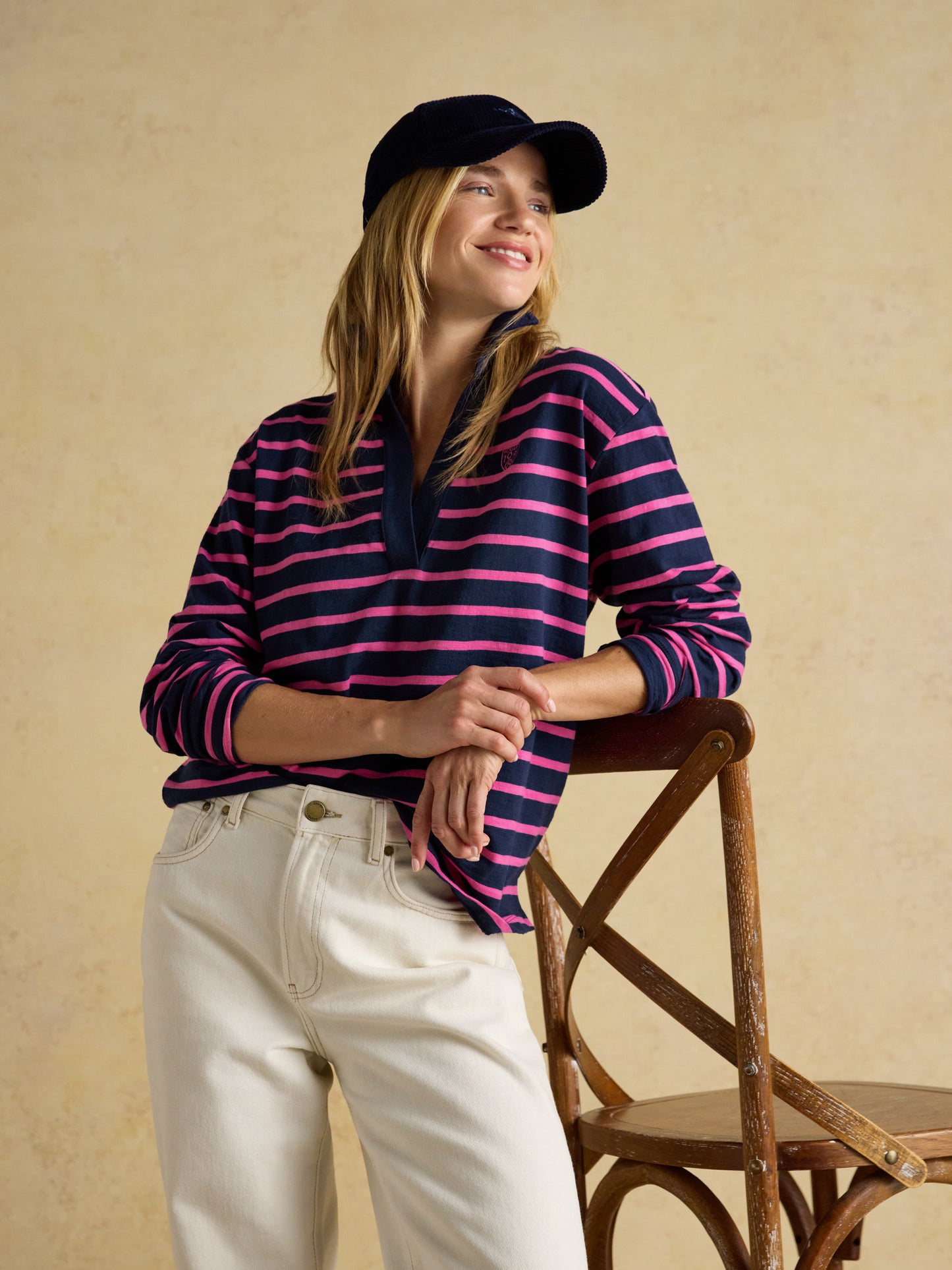 Joules Tallie Combed Cotton Slub Collared Top
