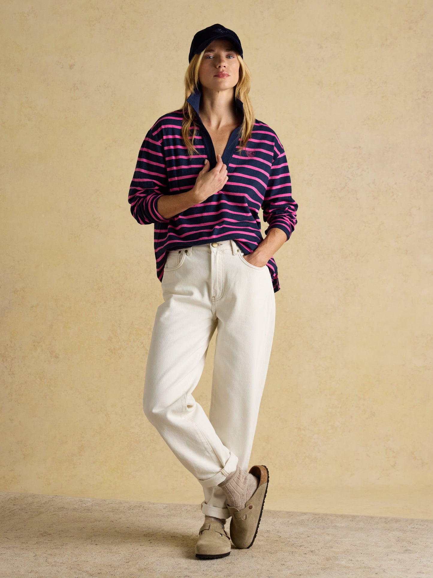 Joules Tallie Combed Cotton Slub Collared Top