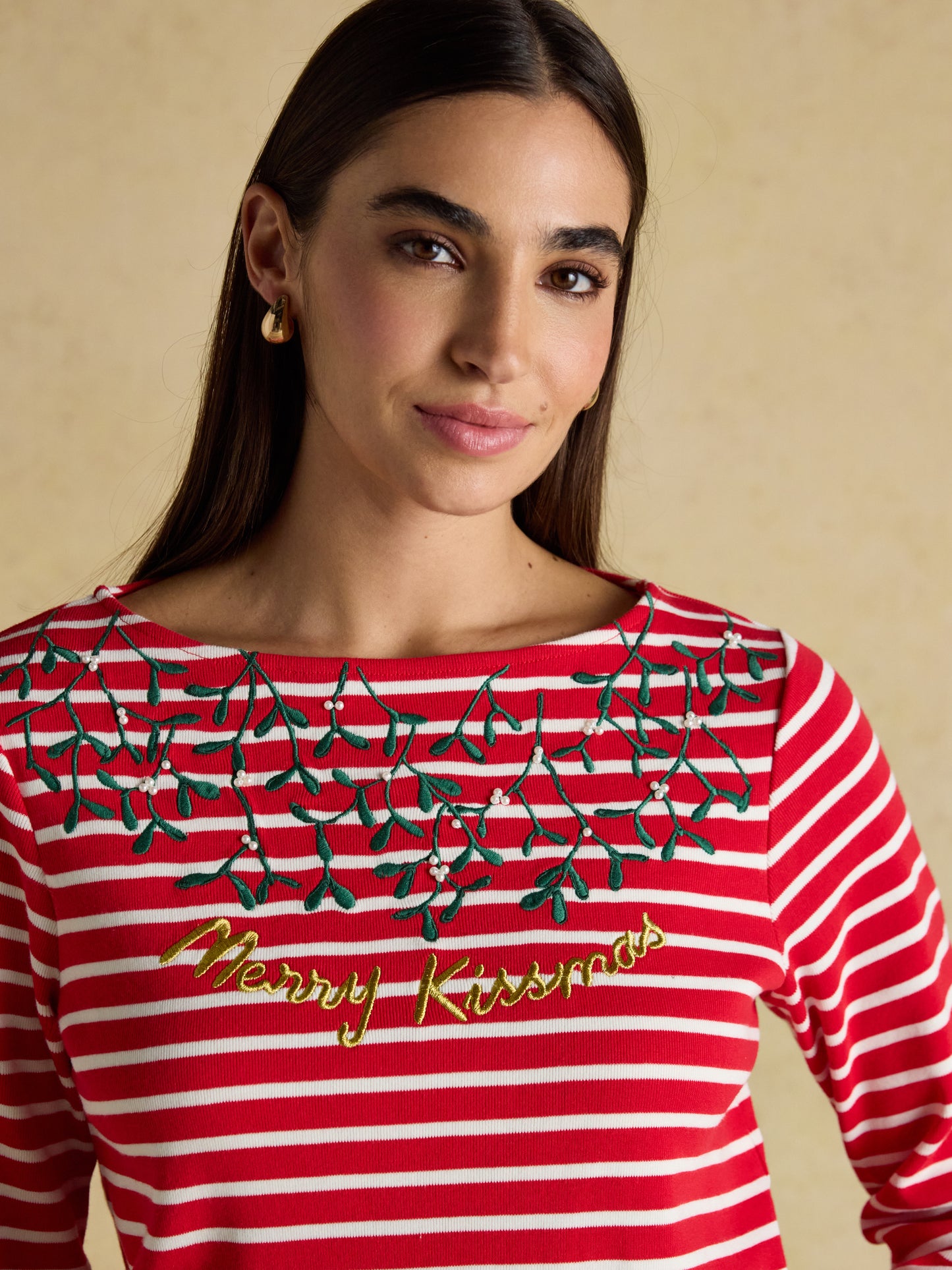 Joules Festive Harbour Boat Neck Top