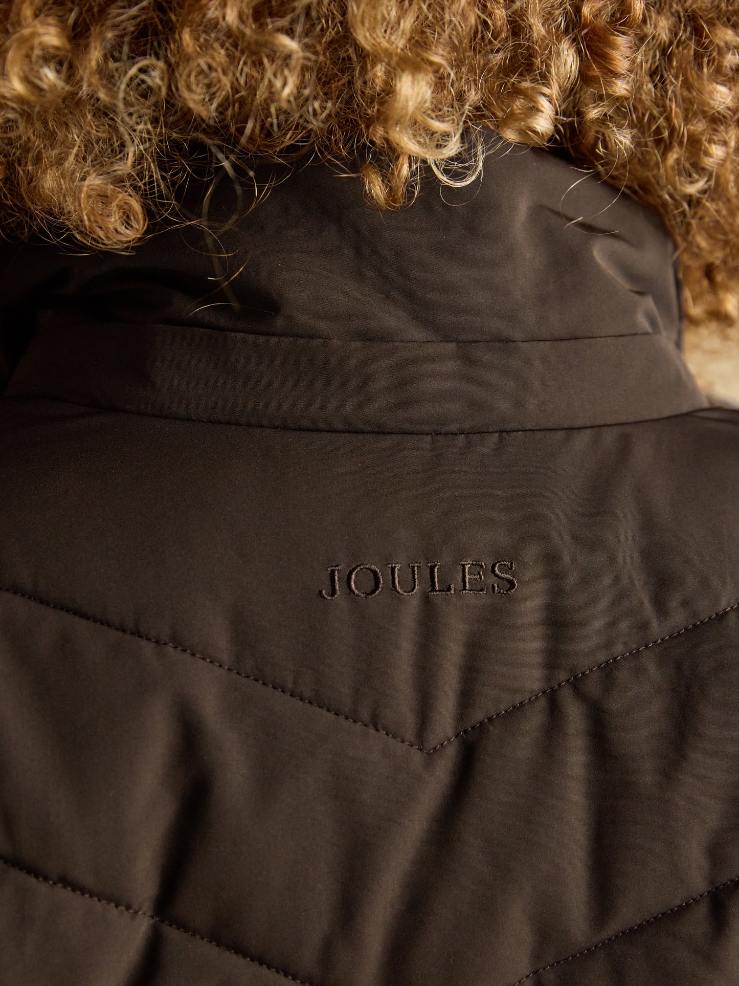 Joules Aspen Showerproof Longline Padded Coat Faux Fur Hood