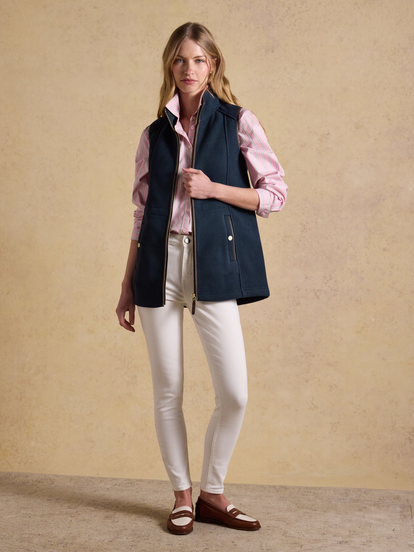 Joules Womens Heritage Longline Fleece Gilet