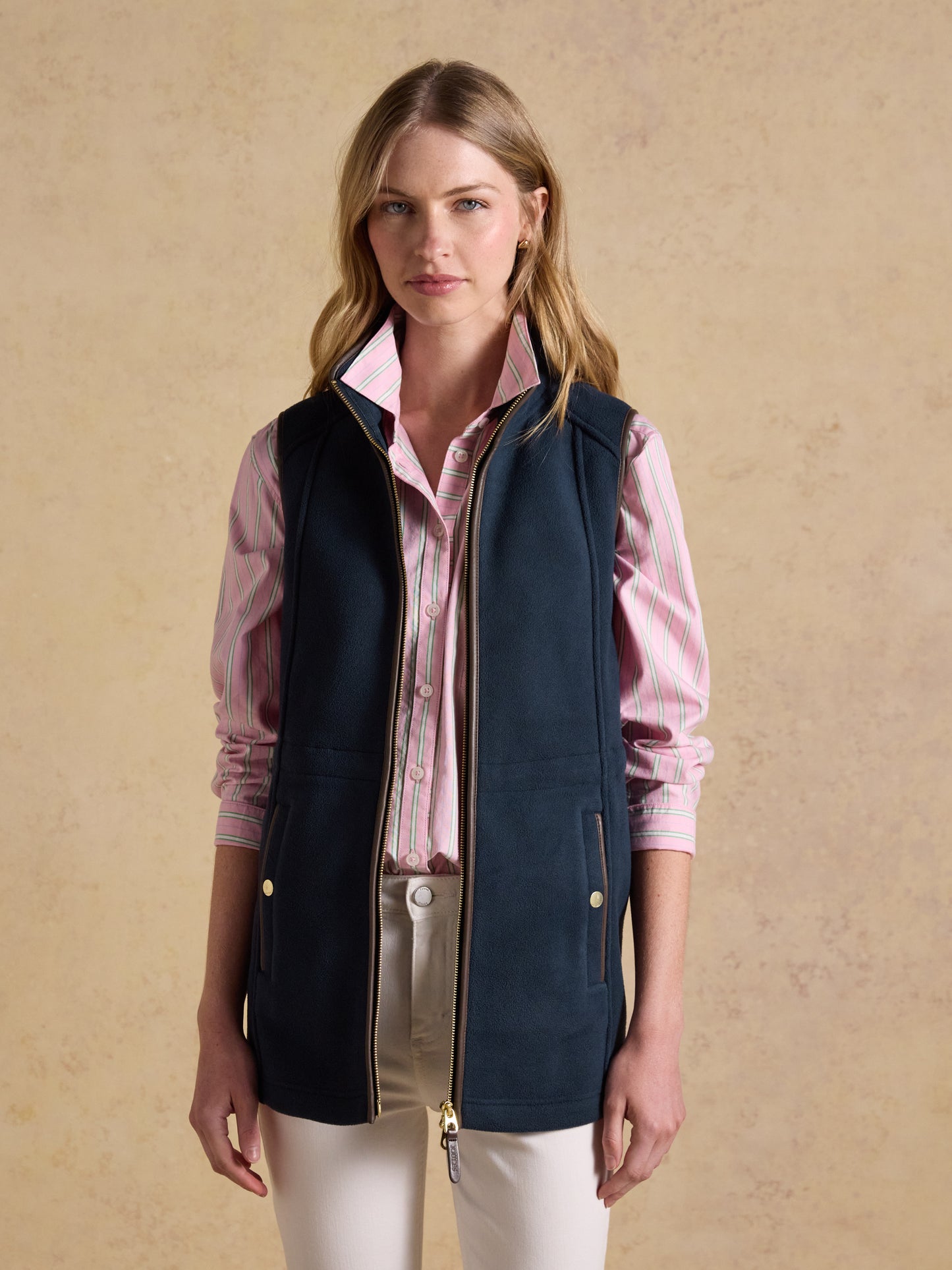 Joules Womens Heritage Longline Fleece Gilet
