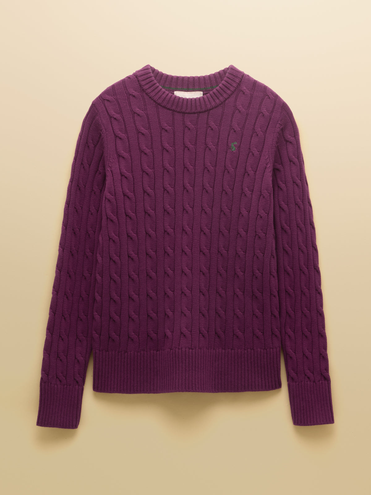 Joules Classic Crew Neck Cotton Cable Knit Jumper