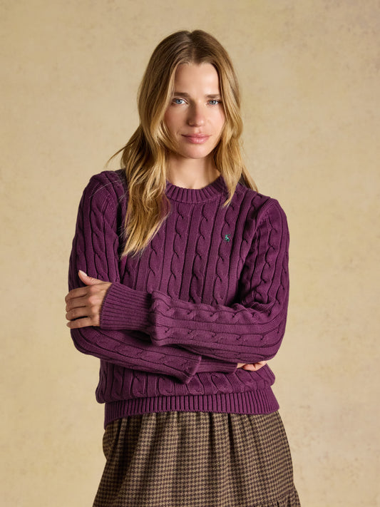 Joules Classic Crew Neck Cotton Cable Knit Jumper