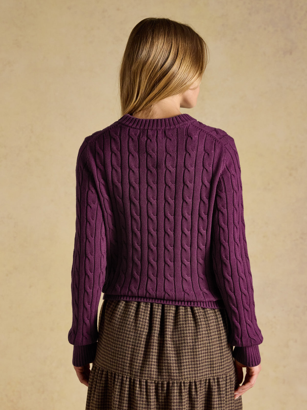 Joules Classic Crew Neck Cotton Cable Knit Jumper