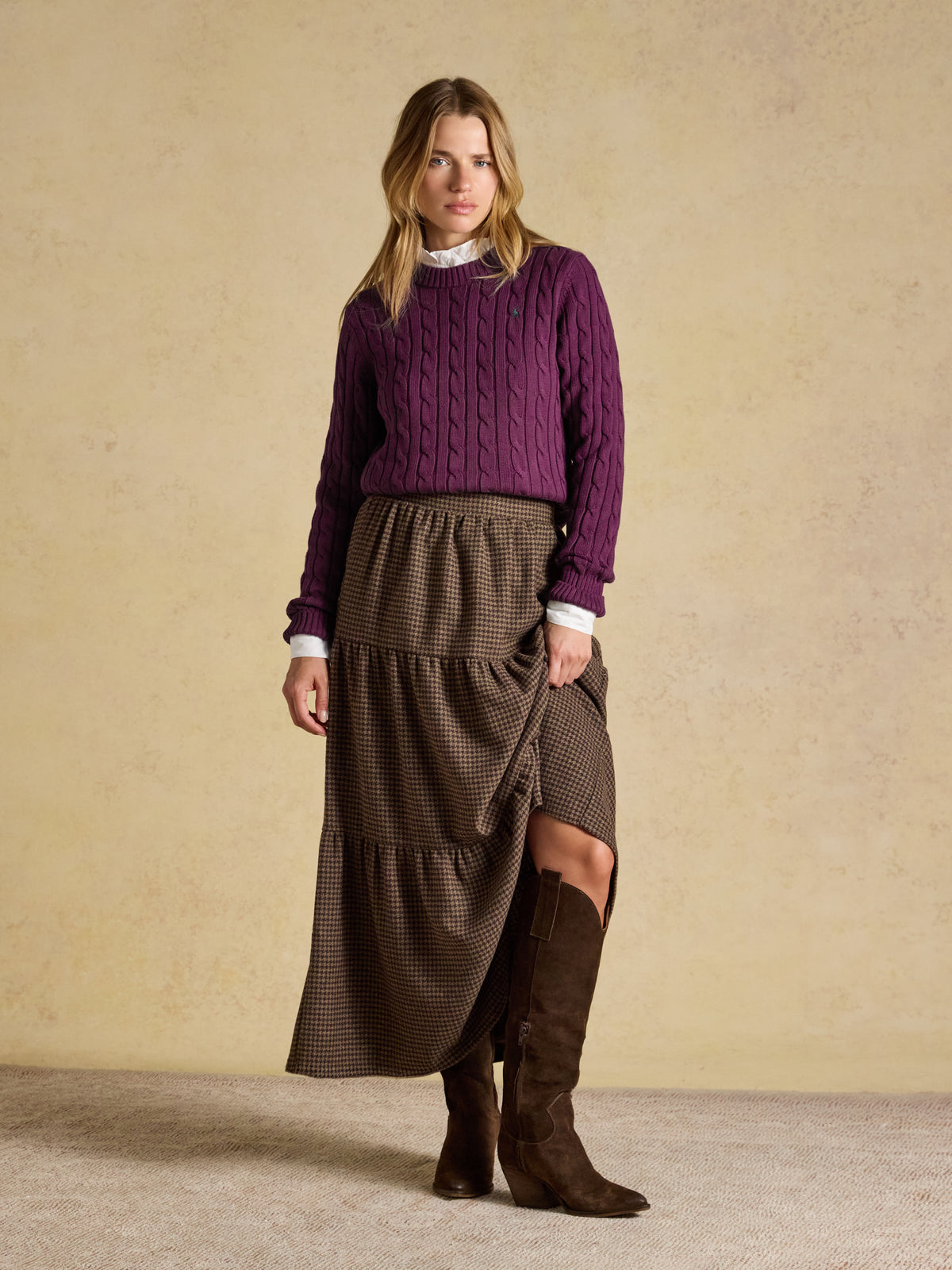 Joules Classic Crew Neck Cotton Cable Knit Jumper