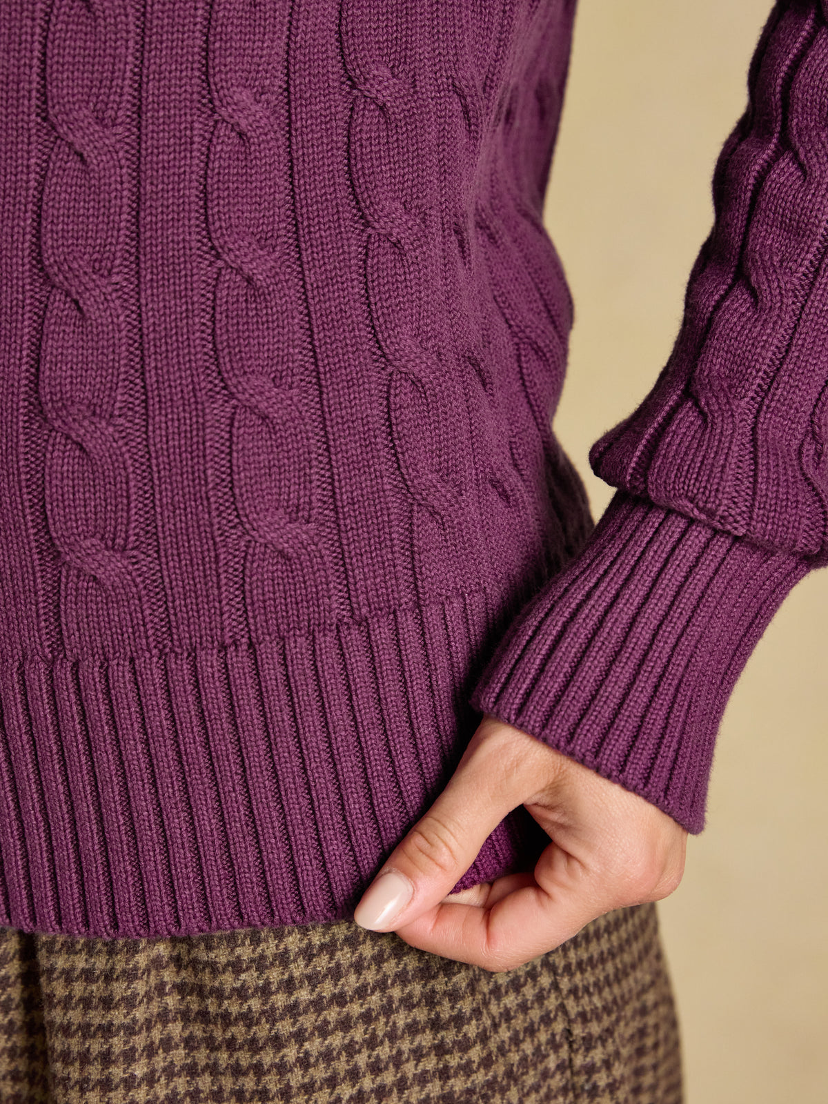 Joules Classic Crew Neck Cotton Cable Knit Jumper