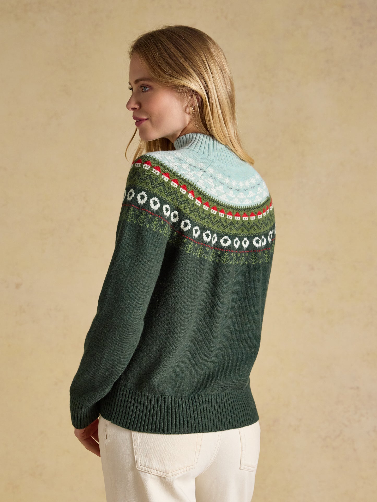 Joules Landscape Pattern Cotton Blend Knitted Jumper