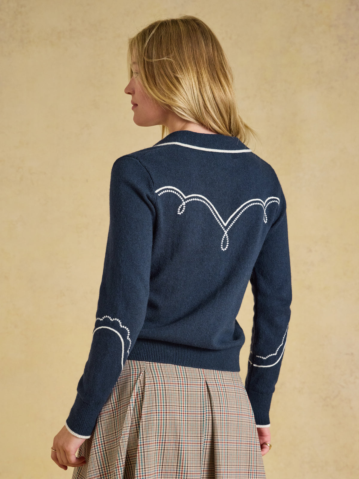 Joules Western Embroidered Collared Knitted Jumper