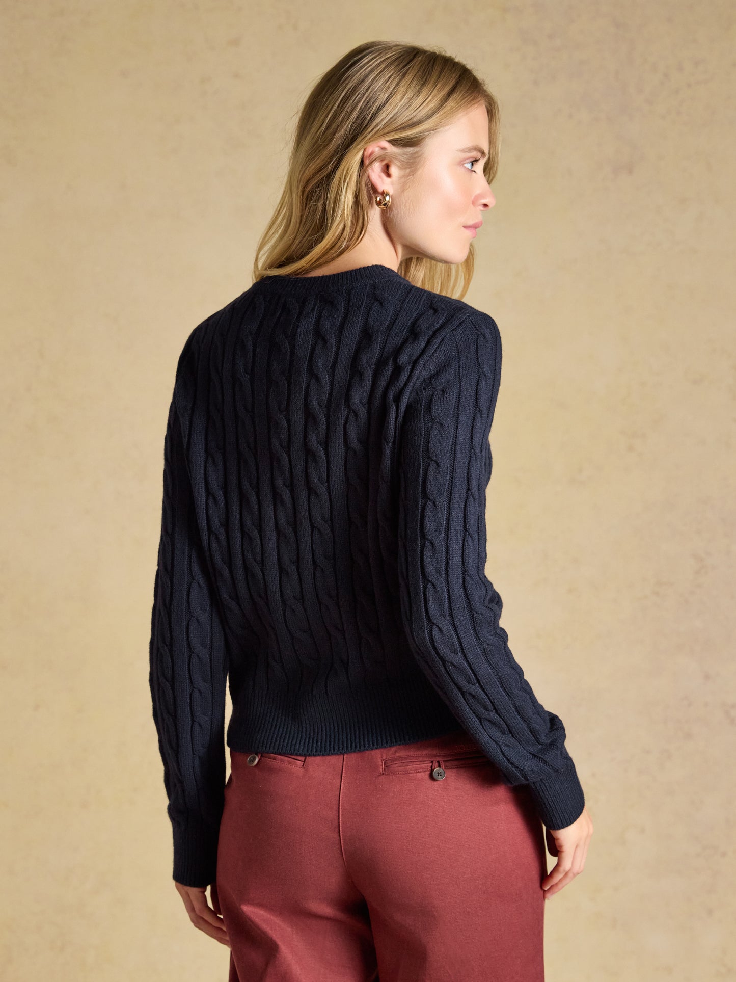 Joules Cable Knit Button Up Cardigan