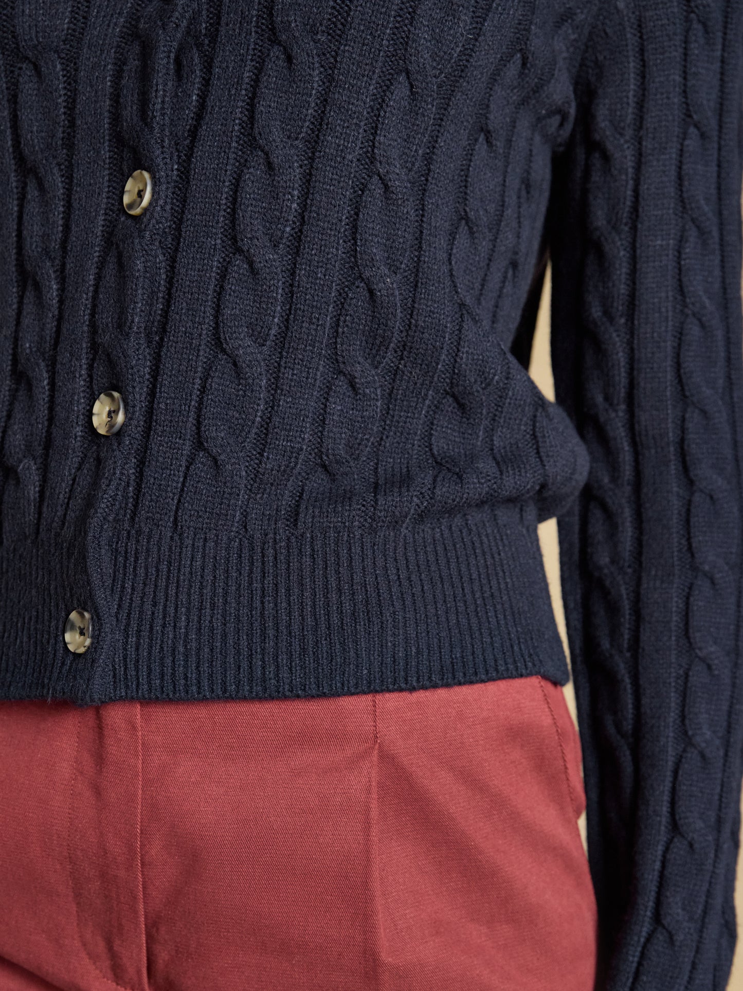 Joules Cable Knit Button Up Cardigan