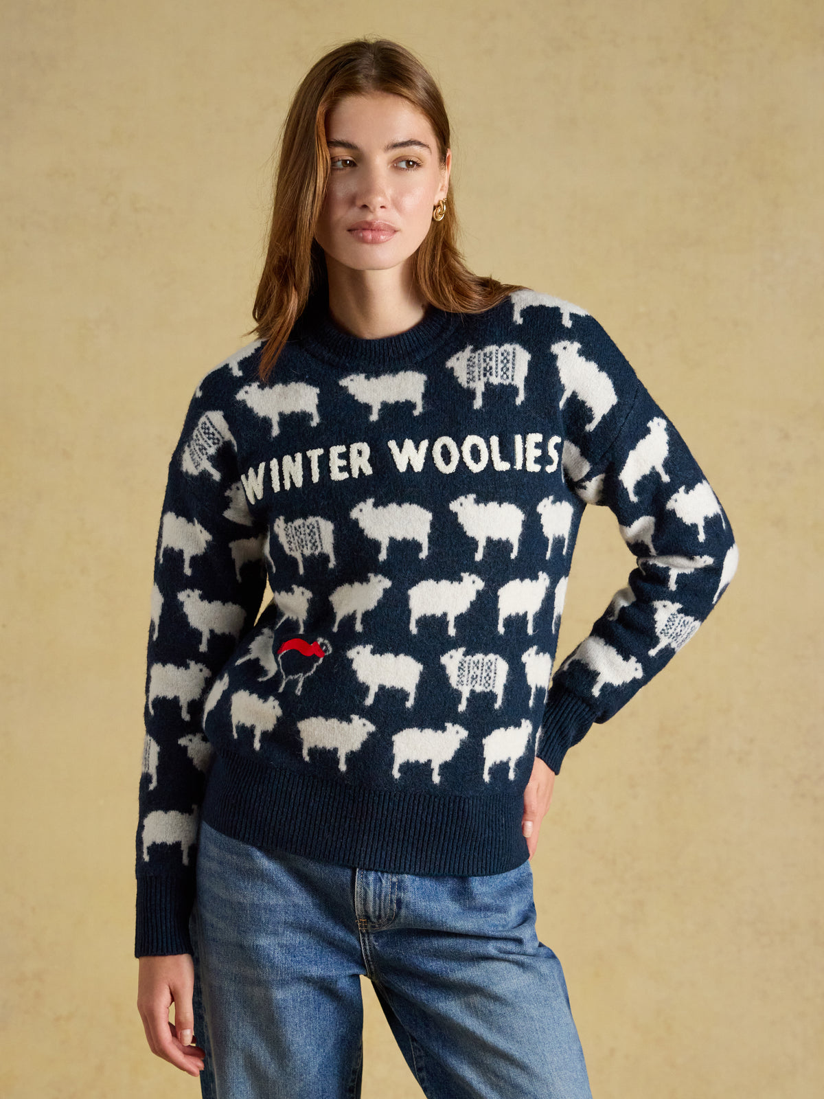 Joules Sheep Icon Crew Neck Knitted Jumper