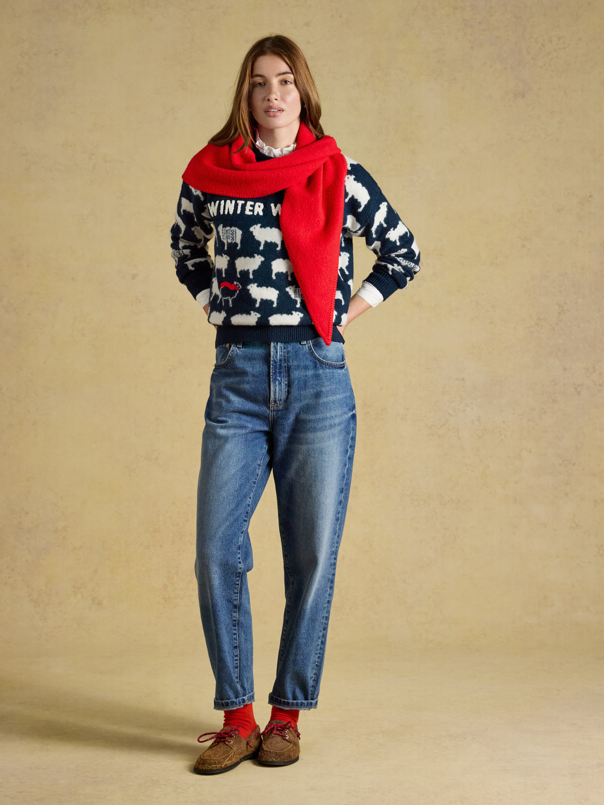 Joules Sheep Icon Crew Neck Knitted Jumper