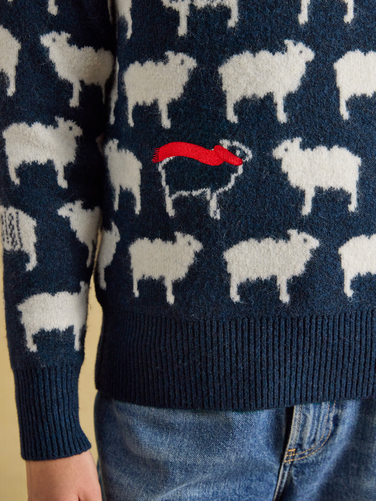 Joules Sheep Icon Crew Neck Knitted Jumper