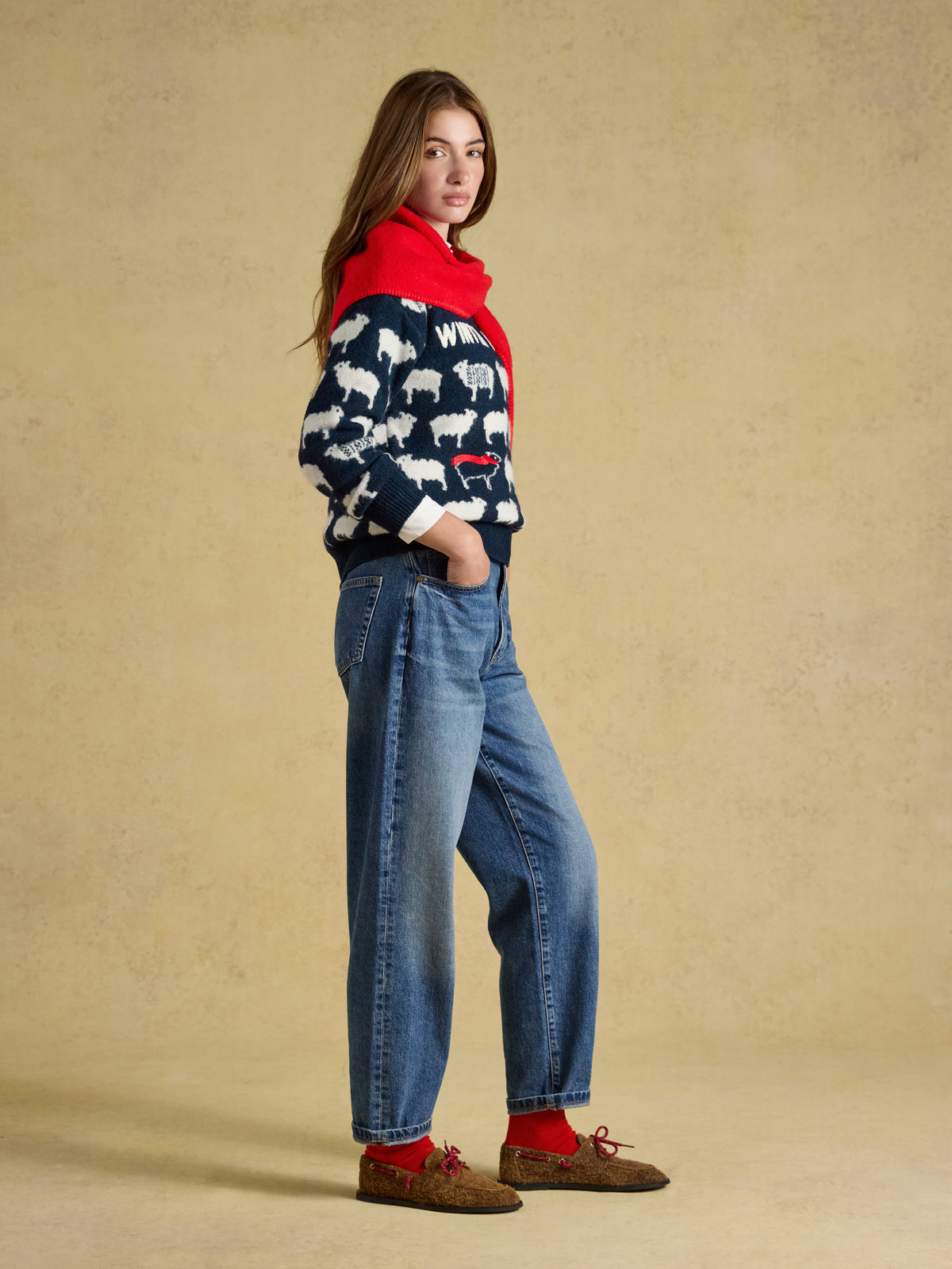 Joules Sheep Icon Crew Neck Knitted Jumper