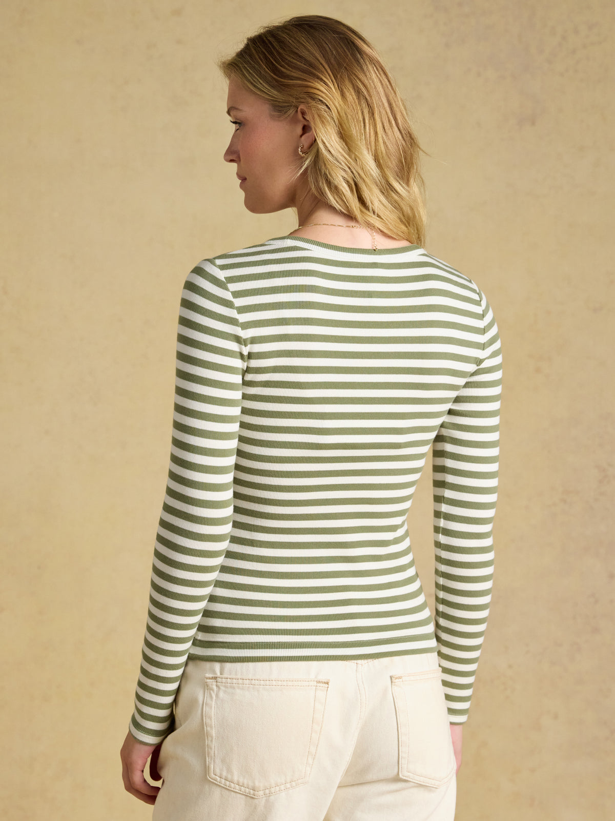 Joules Sophie Long Sleeve Ribbed Fitted Top