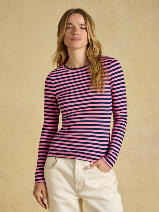 Joules Sophie Long Sleeve Ribbed Fitted Top