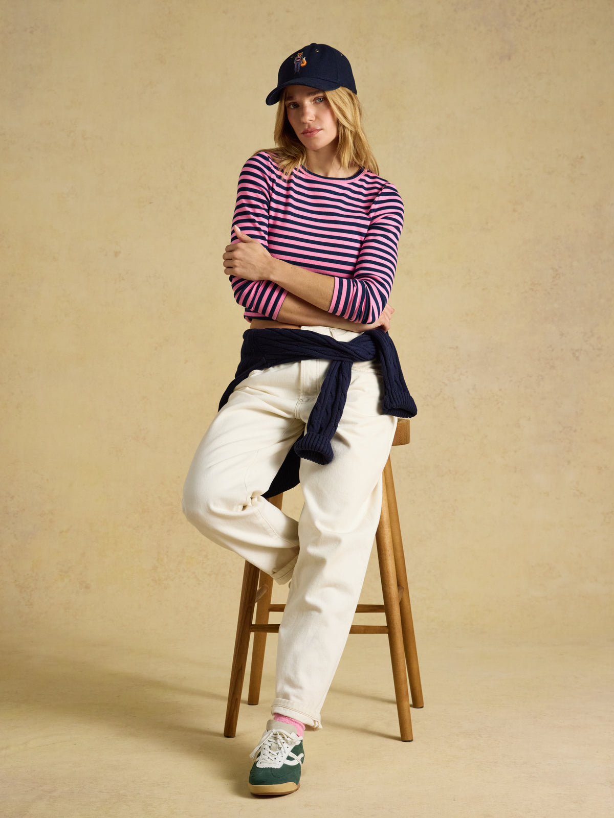 Joules Sophie Long Sleeve Ribbed Fitted Top