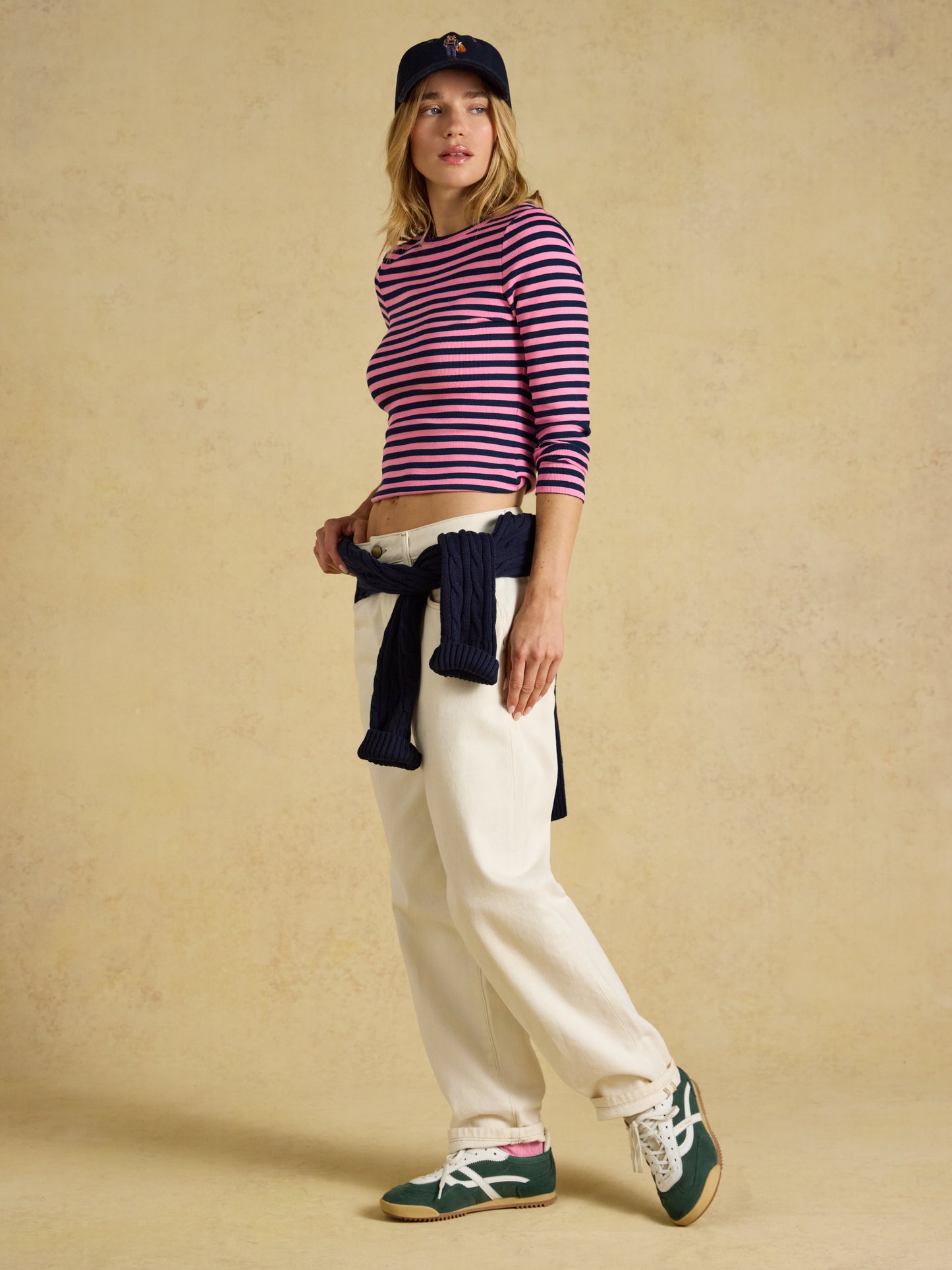 Joules Sophie Long Sleeve Ribbed Fitted Top