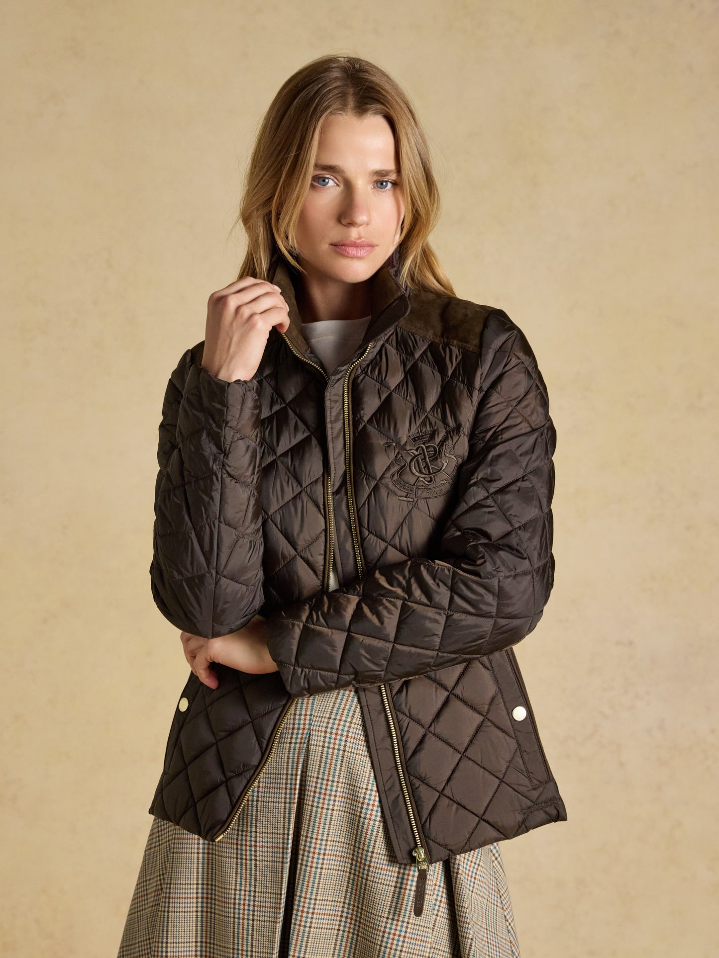 Joules Braemar Luxe Showerproof Diamond Quilted Coat