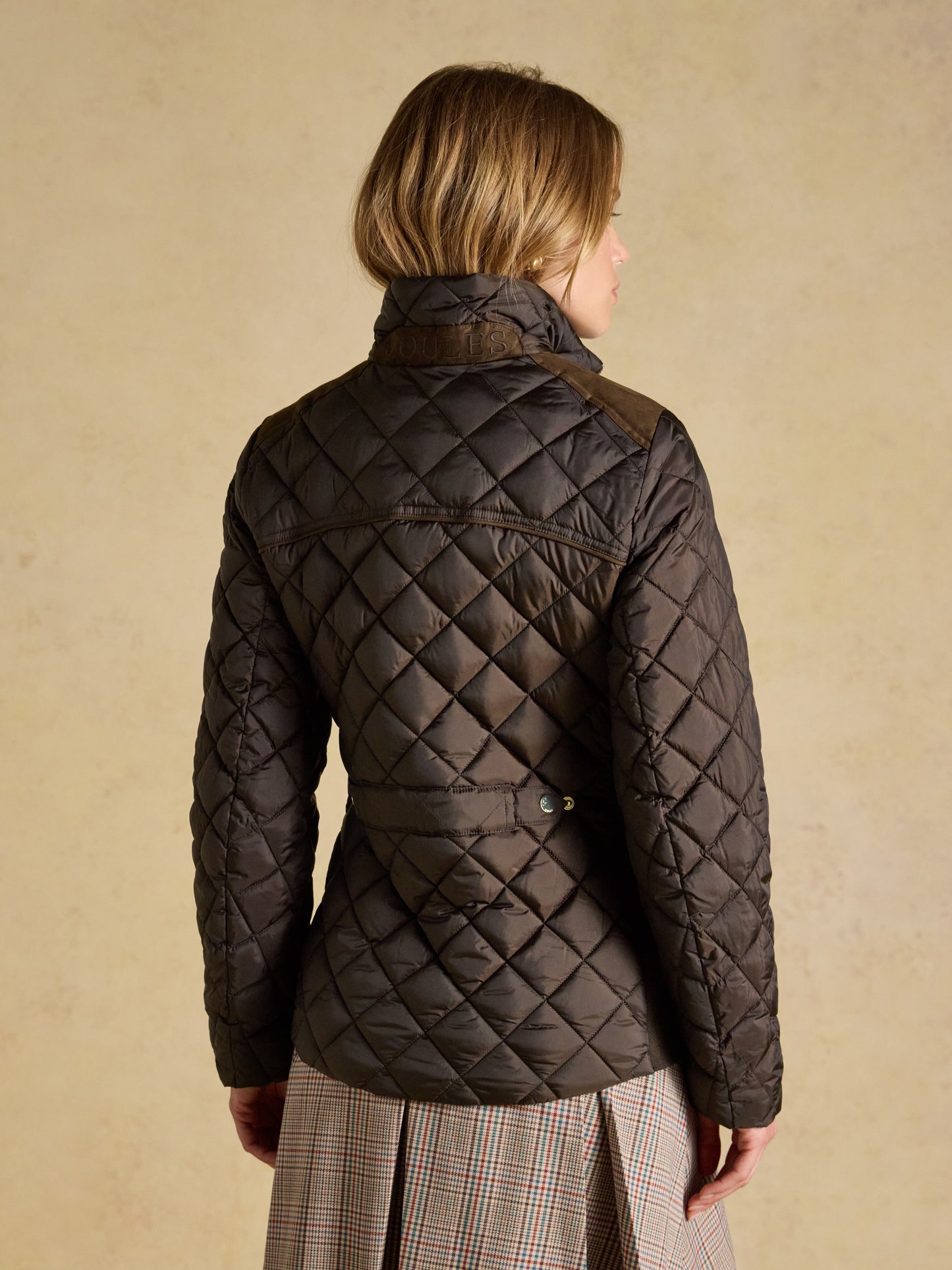 Joules Braemar Luxe Showerproof Diamond Quilted Coat