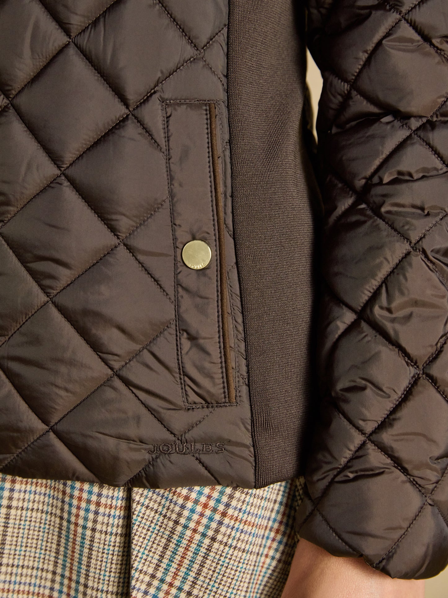 Joules Braemar Luxe Showerproof Diamond Quilted Coat