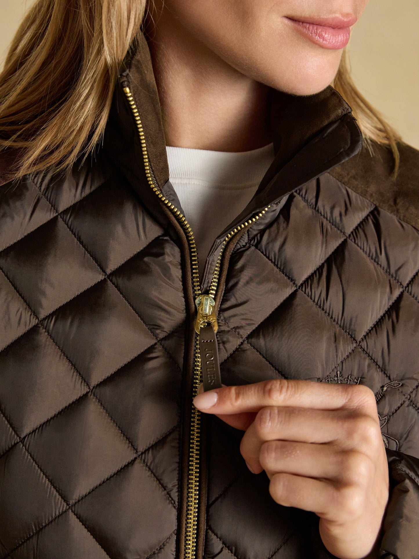 Joules Braemar Luxe Showerproof Diamond Quilted Coat