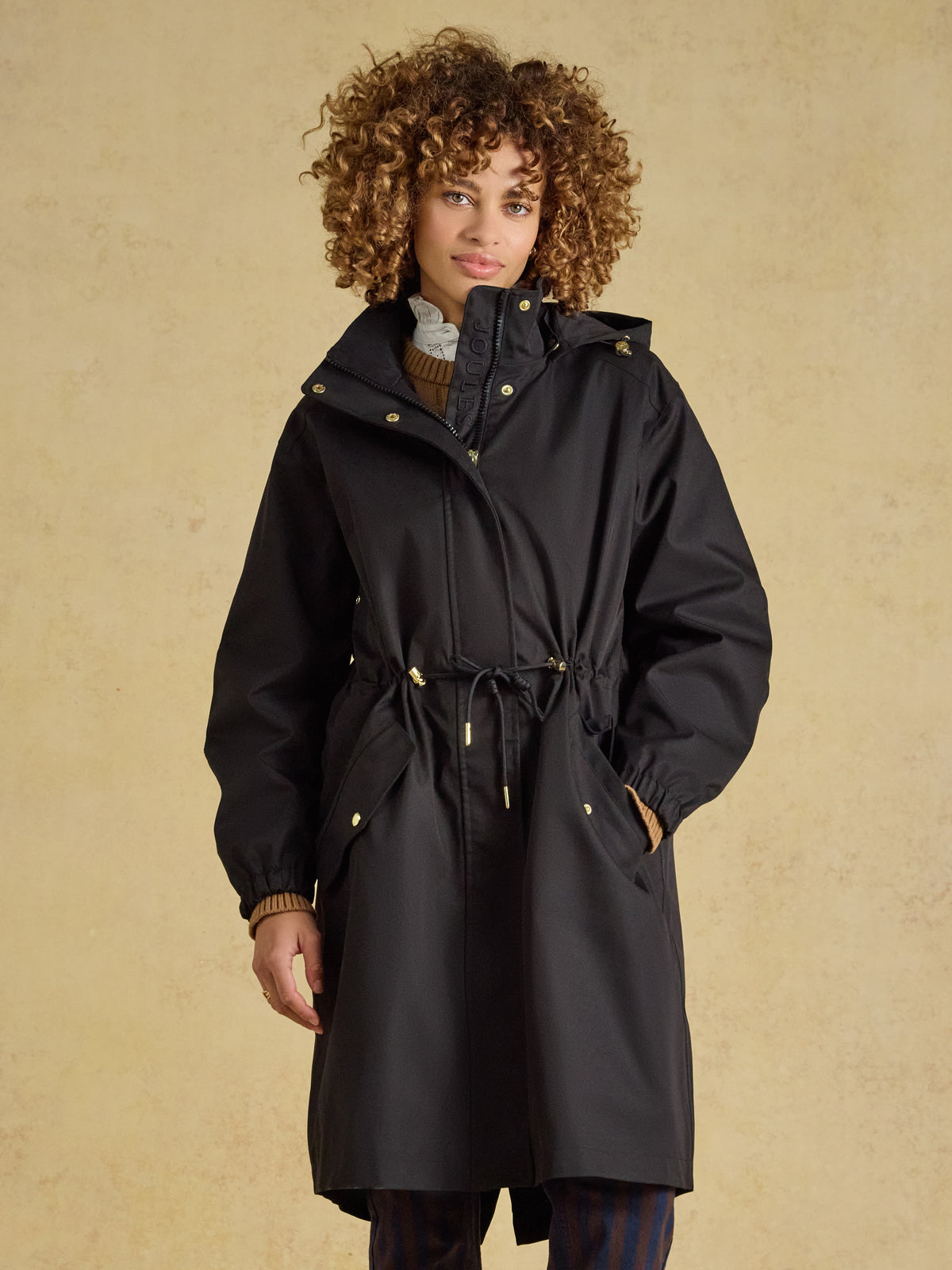 Joules Stormwell Waterproof Longline Raincoat with Hood