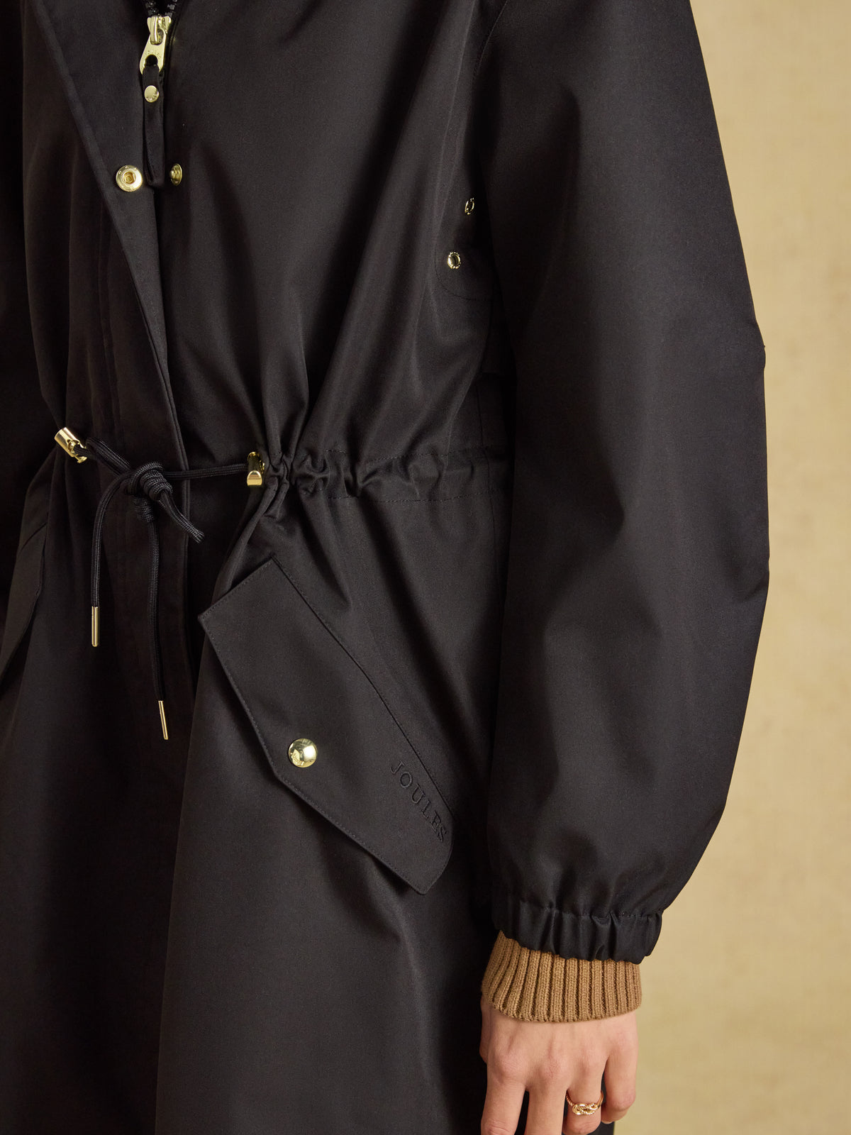 Joules Stormwell Waterproof Longline Raincoat with Hood