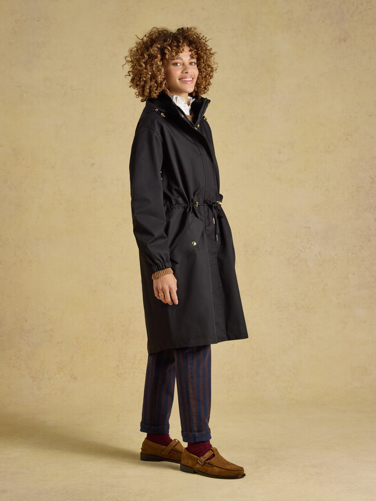 Joules Stormwell Waterproof Longline Raincoat with Hood