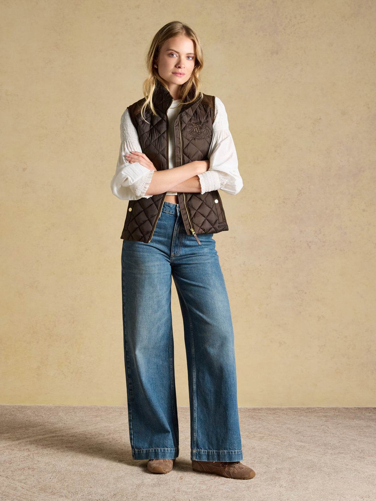 Joules Braemar Luxe Showerproof Diamond Quiled Gilet